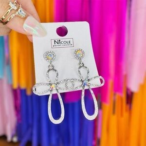 Silver Earrings with Iridescent Accents